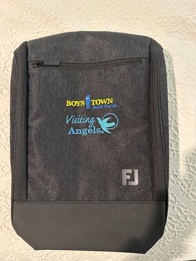 Footjoy Black Men's Travel/Accessory/Shoe Bag with Visiting Angels Embroidery